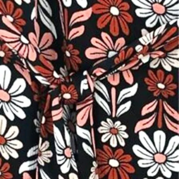NWT [Ryegrass] Black Flowered Daisy One Shoulder Long Dress - Women's Size 12 - Picture 10 of 16